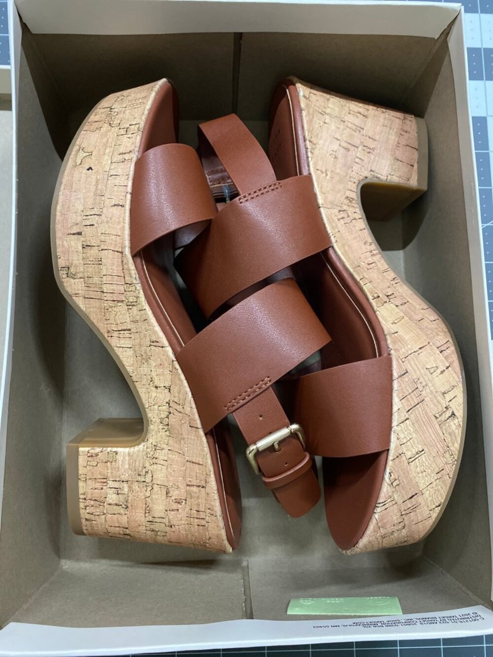 A New Day - Cork and Vegan Leather Heeled Sandals